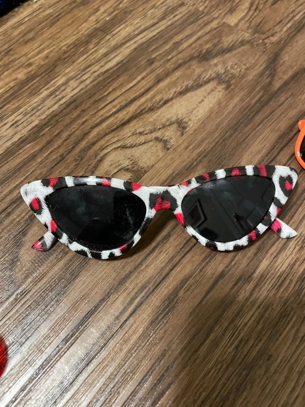 Kids Orange, Red heart, leopard cat eye and pineapple Sunglasses bundle